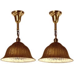 Matching Pair of Extra Large Gold Mercury Glass lamps
