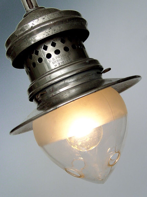 Petite Nickel Plated Gas lamp - Wired for Electric.