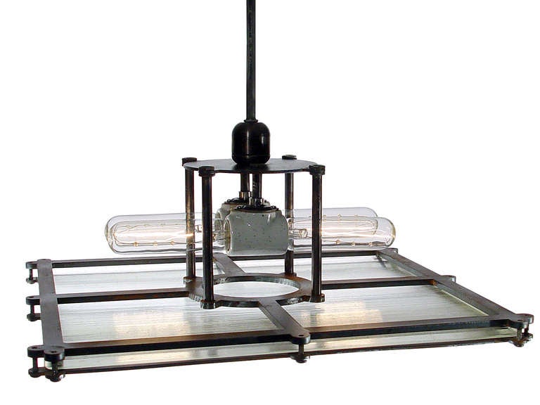 Large Plate Prismatic Chandelier