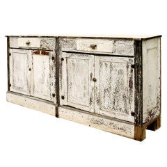 Primitive Eight Foot Long Wall Cabinet