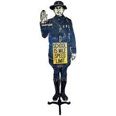 Antique Early Lifesize State Police Street Sign