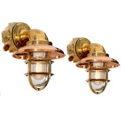 Pair of Heavy Ships Deck Sconce