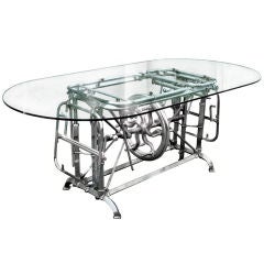 Elaborate Nickel Plated Vintage Mechanical Table Base