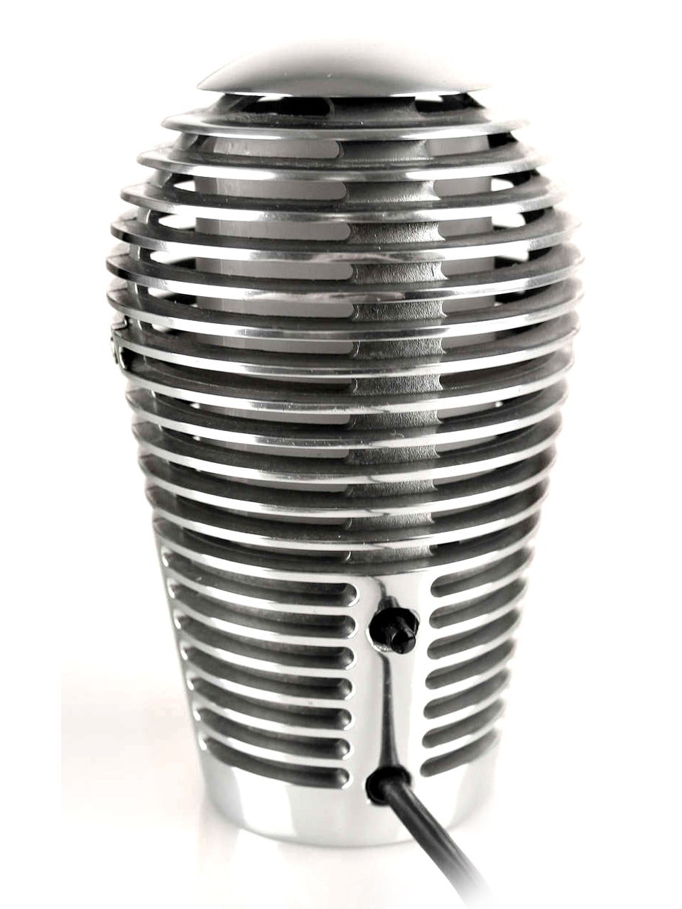 Metalarte was the maker of this Zen table lamp by Sergi et Oscar Devesa.
It a beautiful clean louvered bullet shape design in cast aluminum and takes one candelabra bulb each. This lamp is no longer in production and is signed on the bottom.