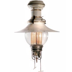 Large Rare 1901 Humphery Gas Lamp, Electrified