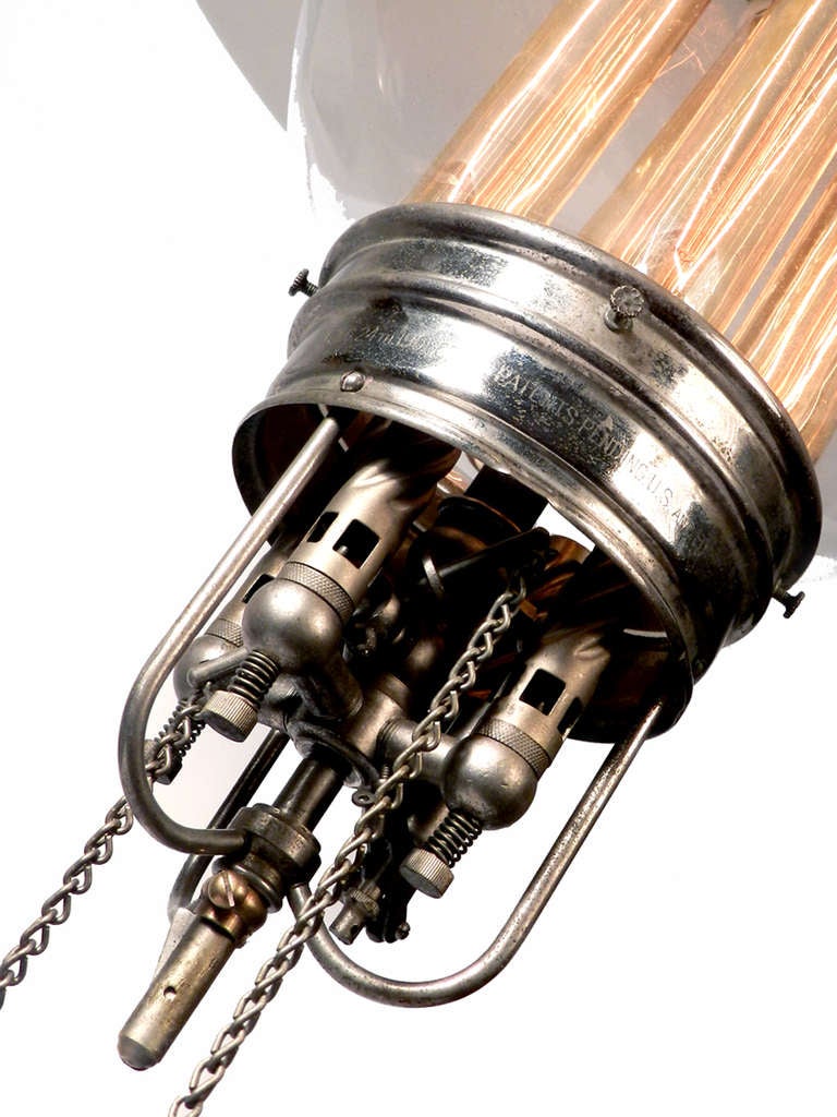 American Large Rare 1901 Humphery Gas Lamp, Electrified