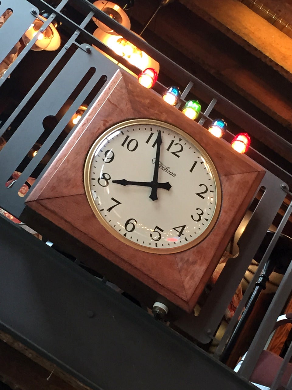 Industrial Large Train Station Clock with Track Indicators