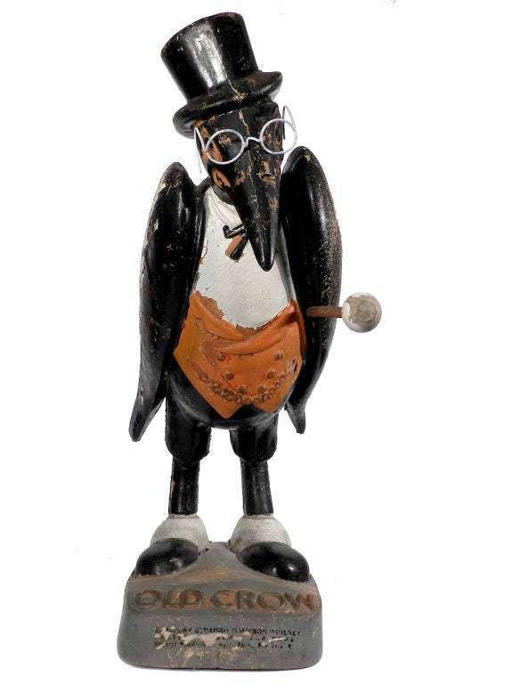 American Early Old Crow Advertising Display Figure