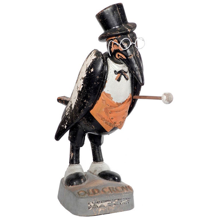 Early Old Crow Advertising Display Figure