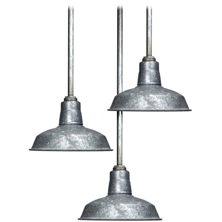 Galvanized Industrial Lights at 1stDibs