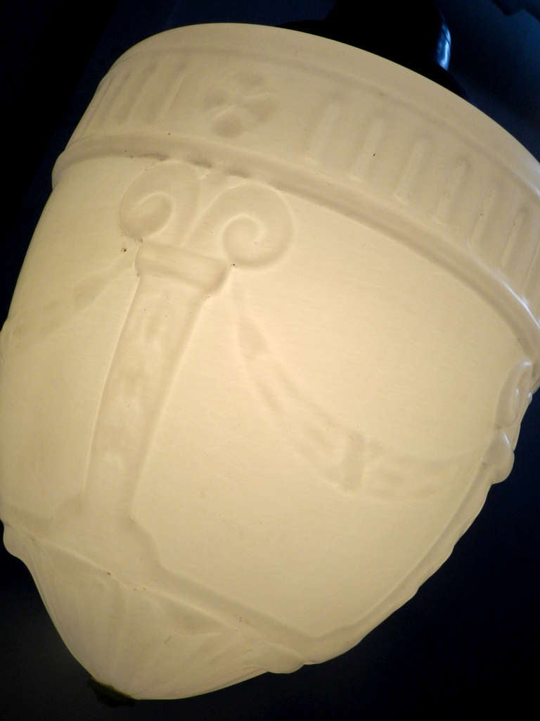 Federal Large Decorative Milk Glass Acorn Pendent