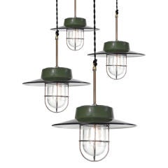 Collection of Porcelain Shaded Cage lamps