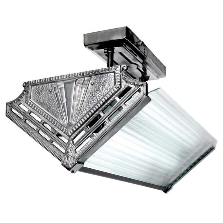 Ornate Art Deco Florescent Ceiling Lamp