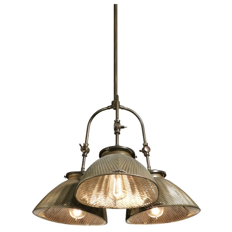 Triple Articulating Mercery Glass Chandelier at 1stdibs