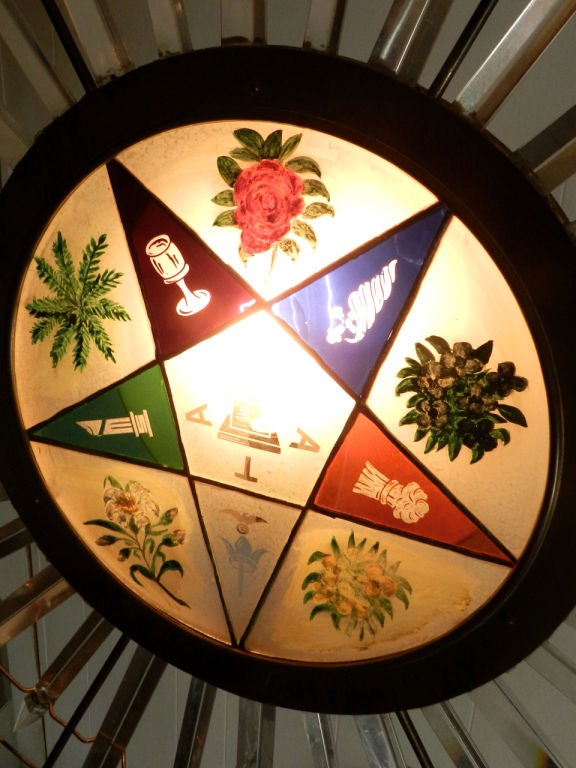 American Huge Early Fraternal Alter lamp
