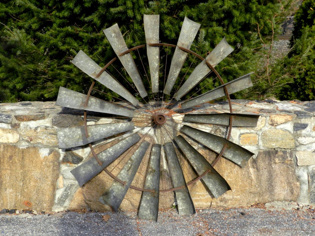 old farm windmill blades
