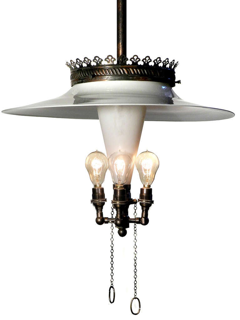 Victorian Matching Pair of Rare 1800s Pharmacy Gas Lamps