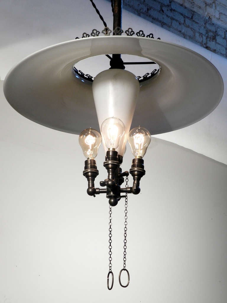 American Matching Pair of Rare 1800s Pharmacy Gas Lamps