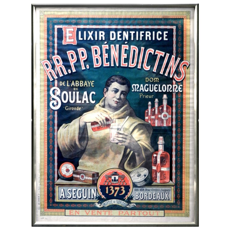Rare Original 1800s Benedictins Poster - Tooth Paste