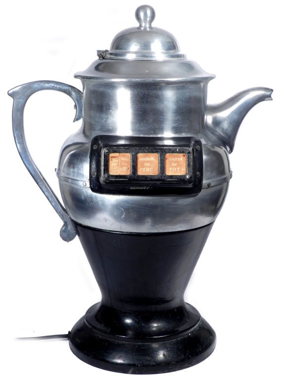 If you have a Roast House or Coffee Shop I can't think of a better or more telling object. This attention getting commercial size figural coffee grinder also worked as an advertising display. It's signed on the spout... Tag reads PATENTS PENDING 1/4