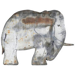 Tin Folk Art Elephant Sign