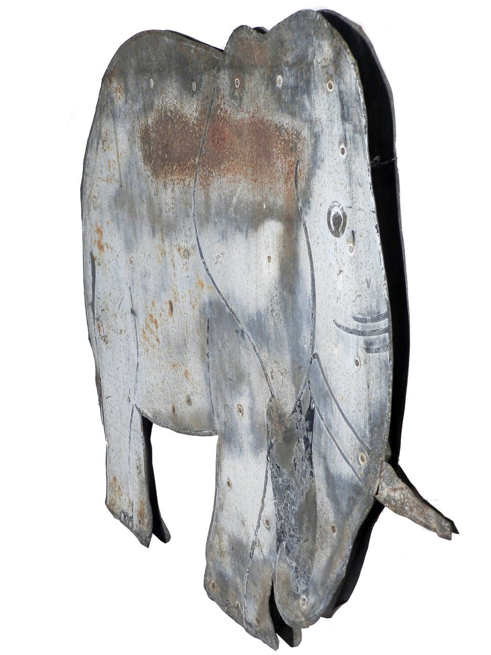 Tin Folk Art Elephant Sign