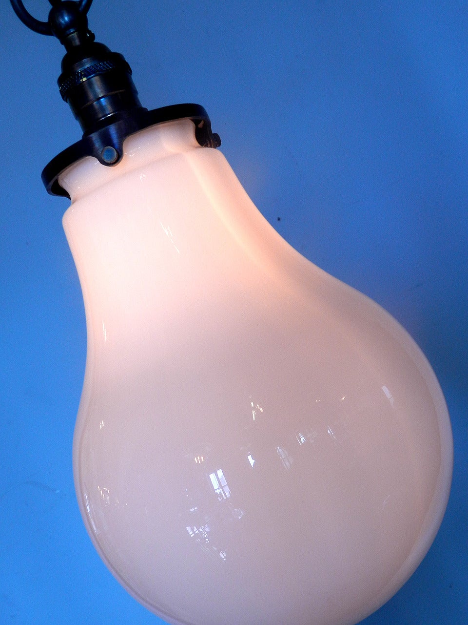 Milk Glass Bulb Pendants at 1stDibs