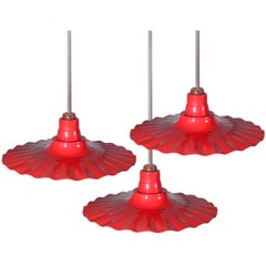 Collection of Red Radial Wave Pendants