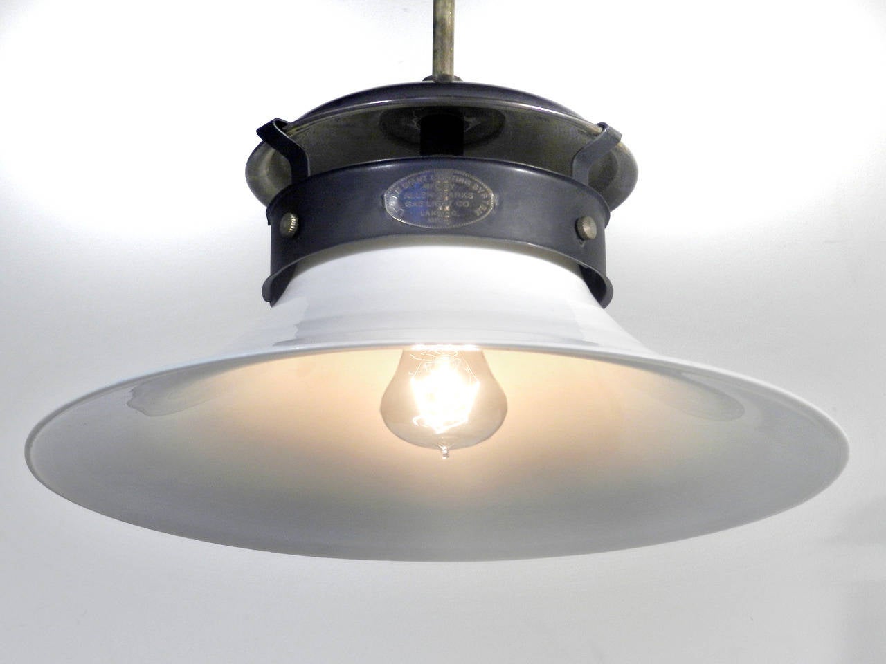 American Allen-Sparks Electrified Milk Glass Gas Lights