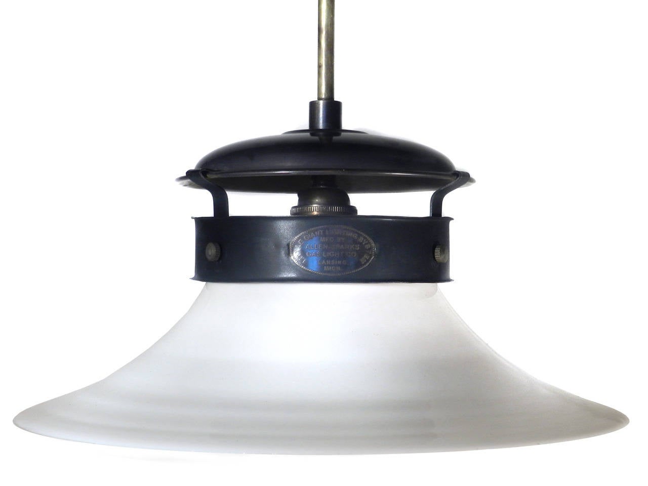 Allen-Sparks Electrified Milk Glass Gas Lights In Excellent Condition In Peekskill, NY
