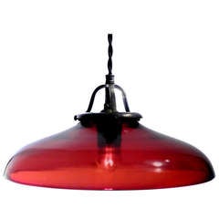 1800s Ruby Glass Dental Sink Pendant Lamp