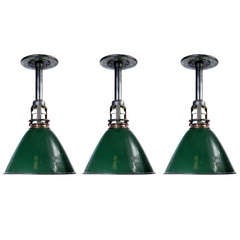 Nicely Detailed Industrial Dome Lamps - 3 matching lamps in stock