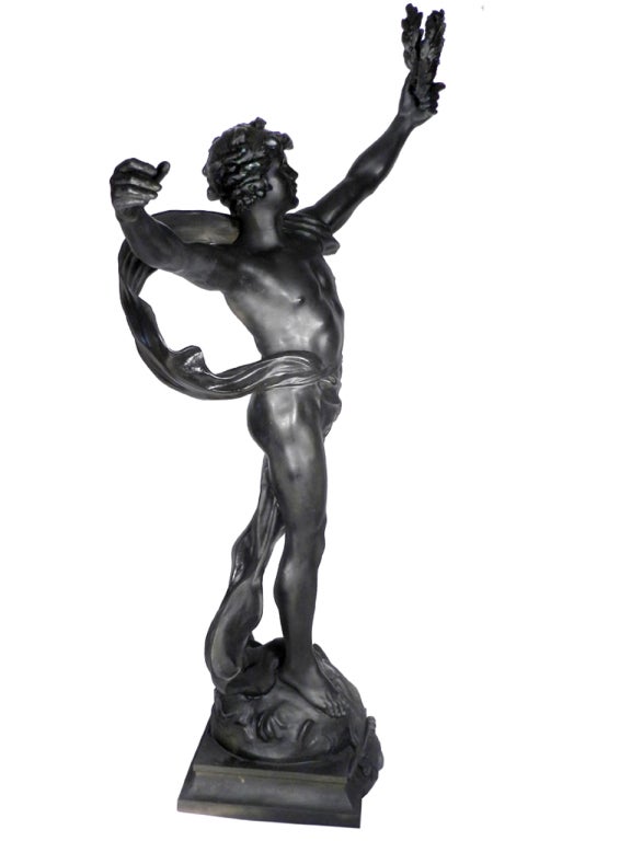 Large Blackened Spelter Figure - Le Triomphe 2