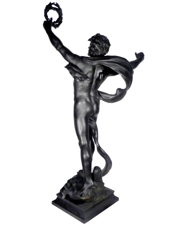 Large Blackened Spelter Figure - Le Triomphe 3