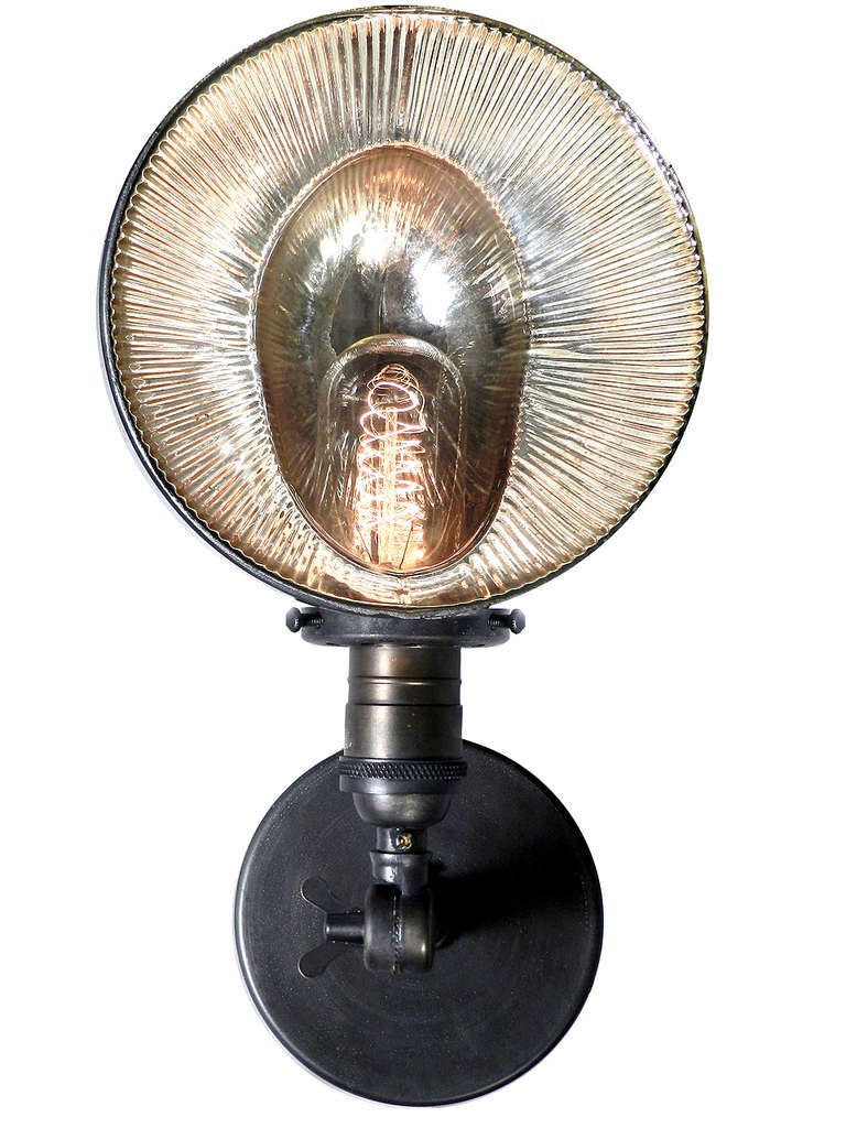 Industrial Small Mercury Glass Articulated Sconce