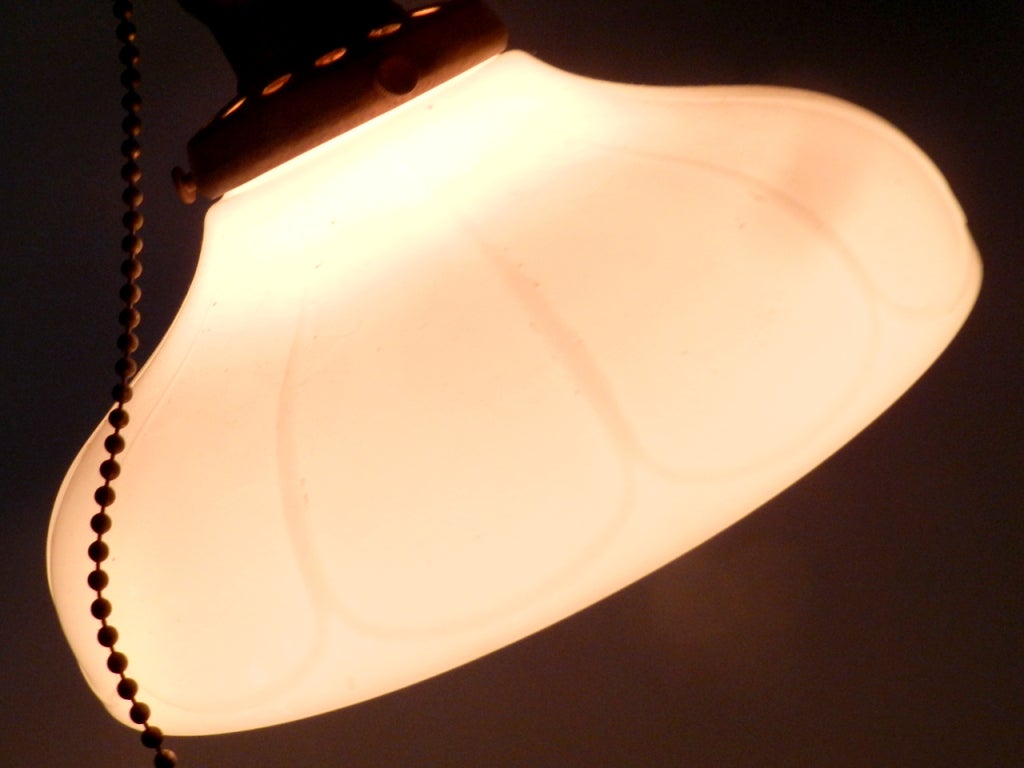 Simple and Elegant 1920s Milk Glass Pendants