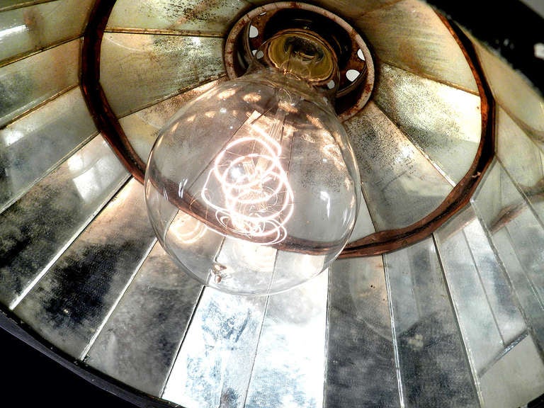 Very Rare Hardy Scissor Lamp With Parallax Mirrored Shade