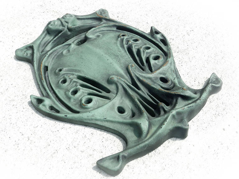Art Nouveau Carved Wood by Hector Guimard Paris Metro Medallion