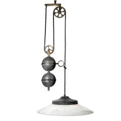 Large Ornate Vertical Pulley Lamp