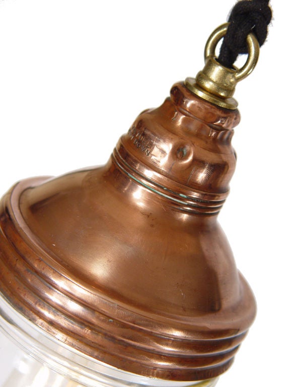 This Benjamin pendent light is sought after among those that collect and trade industrial lighting. It's elegant simplicity and quality explosion proof construction have just the right look. There are a few versions of this lamp but the examples