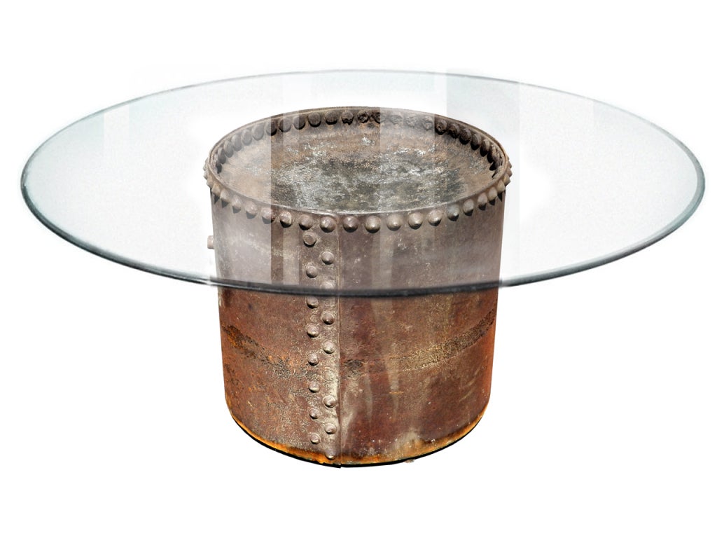 Table With Heavy Riveted Industrial Base