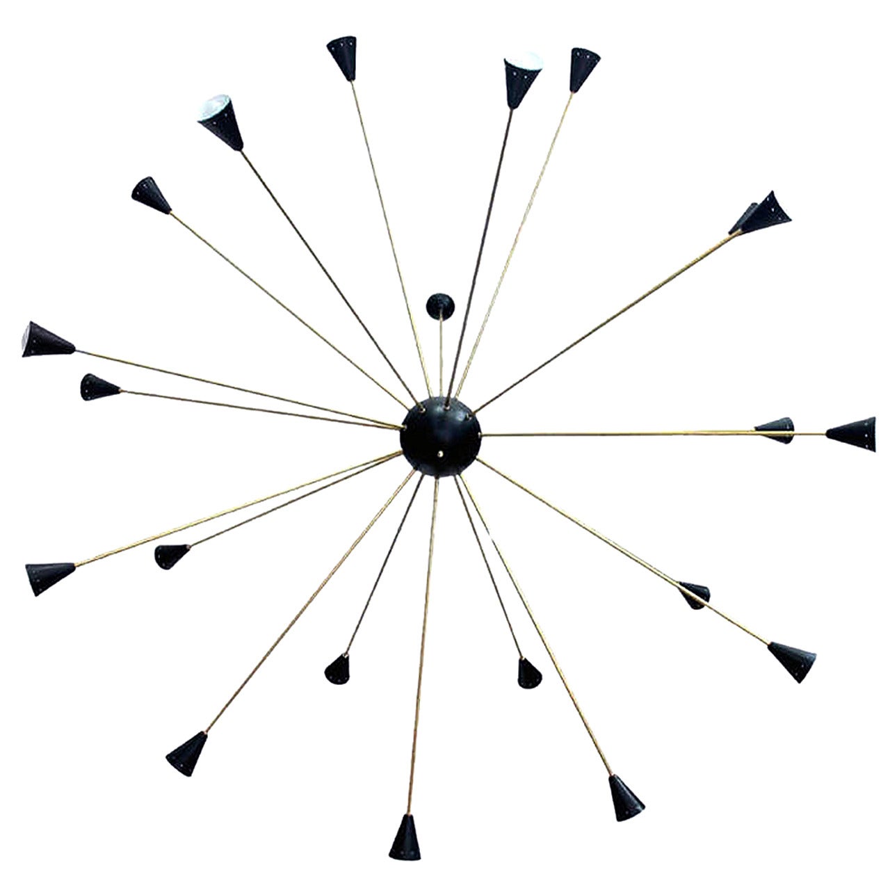 Large 1960s Stilnovo Style Atomic Age Chandelier