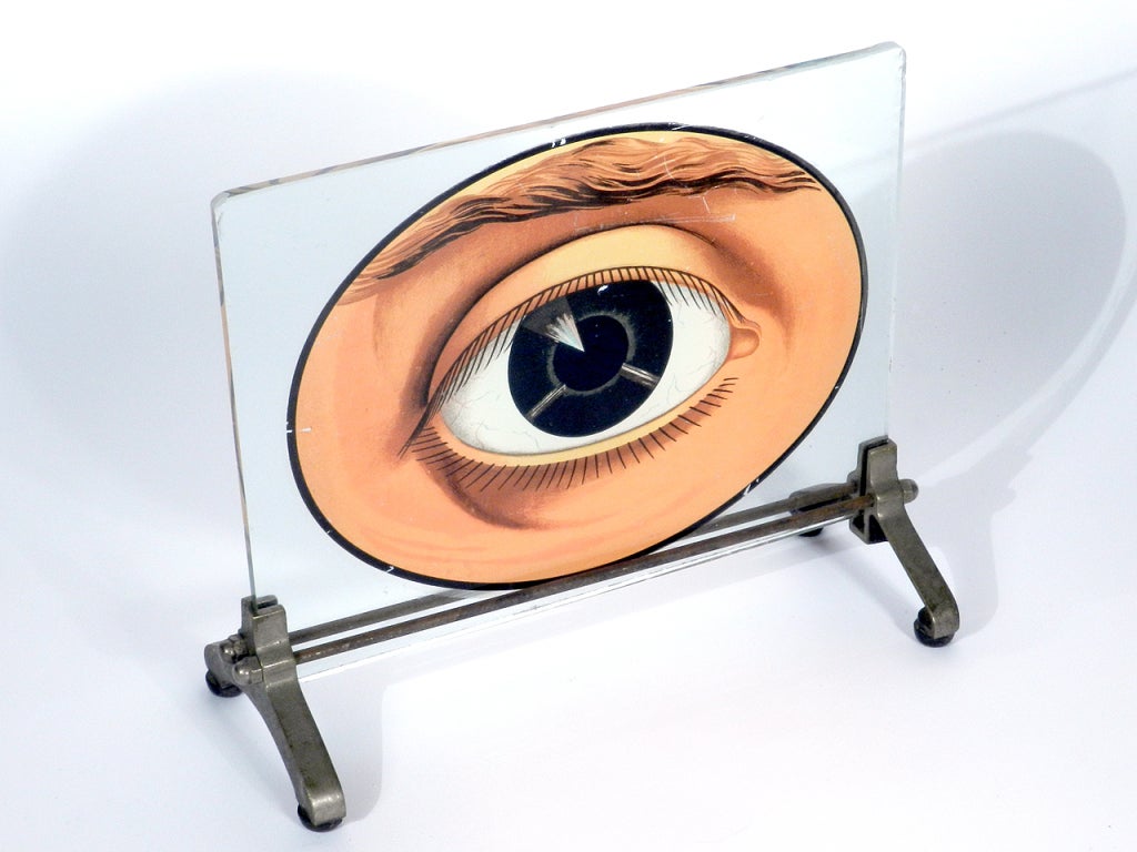 Unknown 1800s Glass Reverse Painted Eye