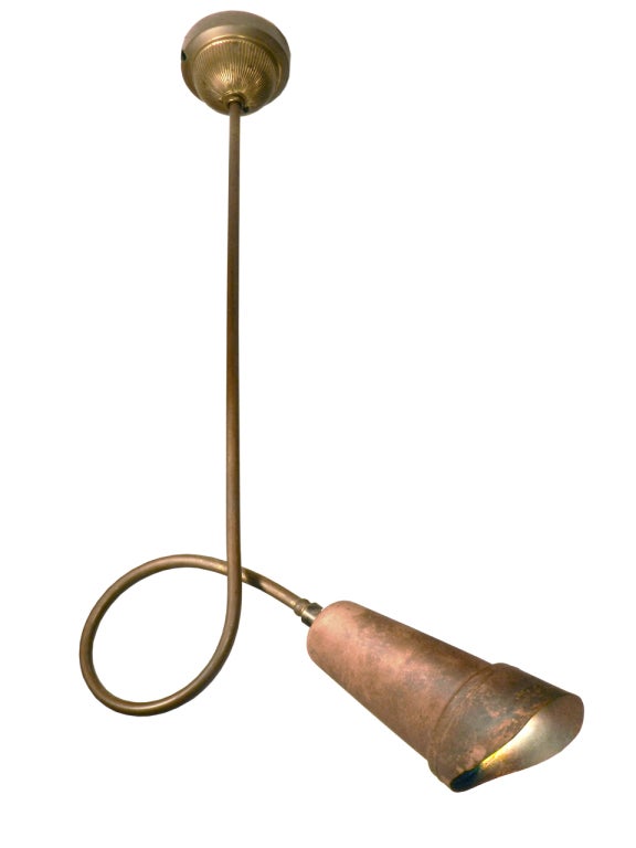 Collection of Early Copper Trumpet Lamps In Excellent Condition In Peekskill, NY