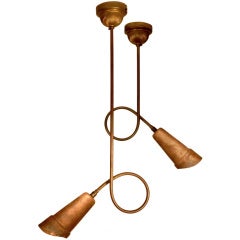 Collection of Early Copper Trumpet Lamps