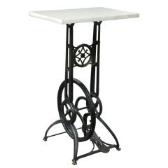 Early Ornate Industrial Pedestal Table