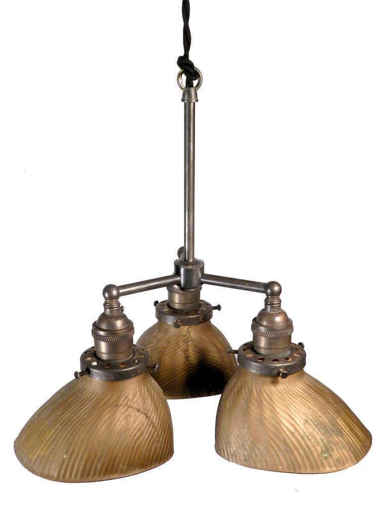 Industrial Mini Triple Mercery Glass Chandelier