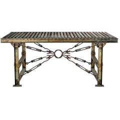 Used Unique Sculptural Industrial Table