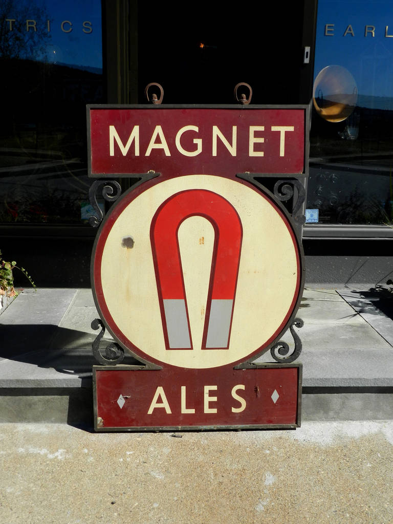 English Large Porcelain Double-Sided Magnet Ale Pub Sign