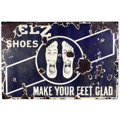 Glad Feet - Early Porcelain Advertising Sign